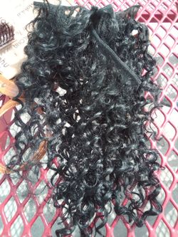 Black Curly Hair Extension Clip-In Piece
