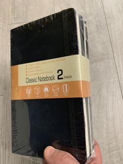 Classic Hardcover Notebooks ,5x8.25inches,2 Pack