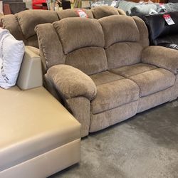 Reclining couch and reclining loveseat two piece group for only $1400