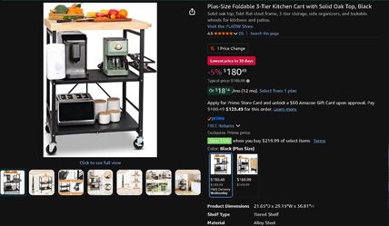 Foldable Kitchen Cart