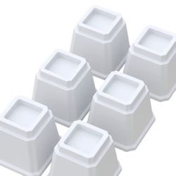 🛏️ Heavy Duty Bed Risers – 5 Inch Lift (Set of 6) – White