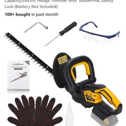Hedge Trimmer for Dw 20V Battery,Hedge Trimmer Cordless with 22'' Dual-Action Blade and 3/5'' Cutting Capacity,Electric Hedge Trimmer with 1600RPM