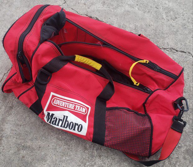 Marlboro Adventure Team Duffle Bag 22 Inch Red Duffel Travel Gym Bag 
