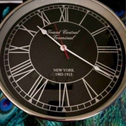 Vintage Polish Chrome Table Functioning Clock 25"×16"