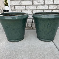 Large Turquoise Ceramic Pots