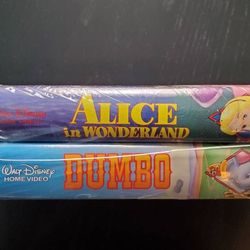 Sealed Dumbo + Alice in Wonderland 'Black Diamond' Double VHS Set - Pickup near 91706