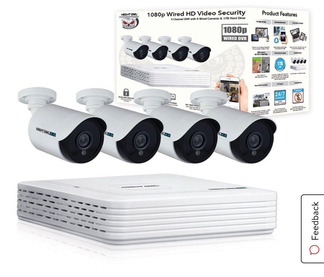 Night Owl 4 Channel 1080p DVR with 4 x 1080p Cameras and 1 TB HDD