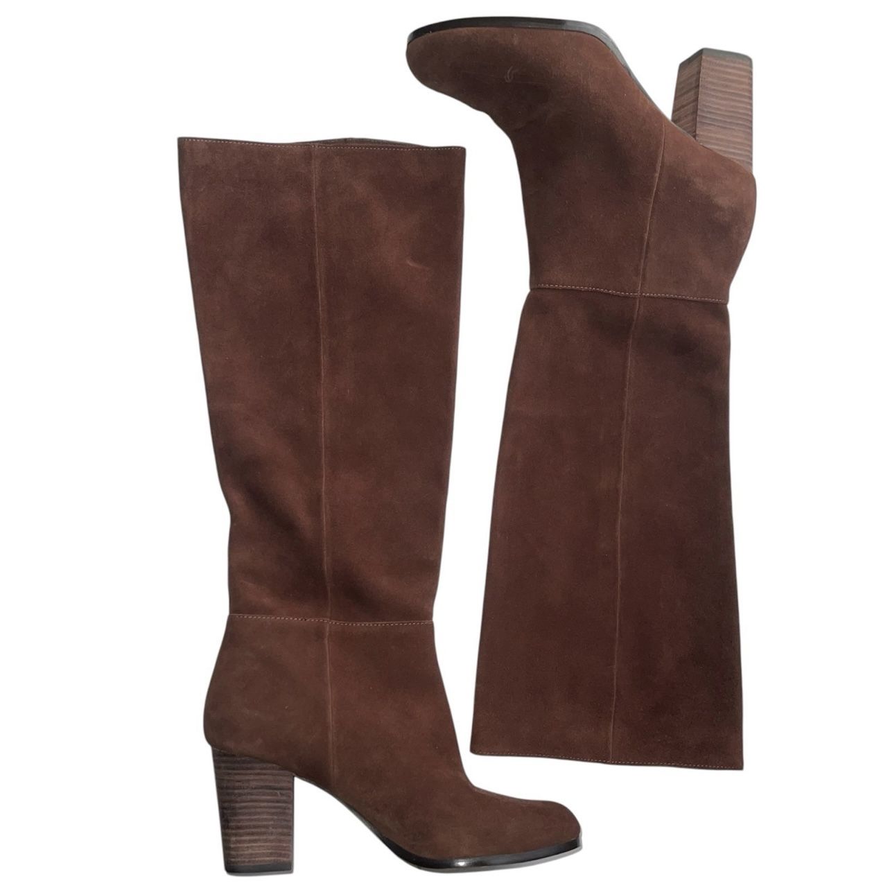 Cole Haan Cassidy Chestnut Brown Colored Tall Boots 3” Heel Sz 8.5
