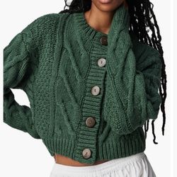 Free People Bonfire Cable Knit Cardigan NWOT