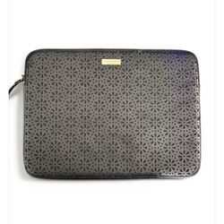 Kate Spade Laptop Sleeve Black - Gold logo Diamond Cut Print