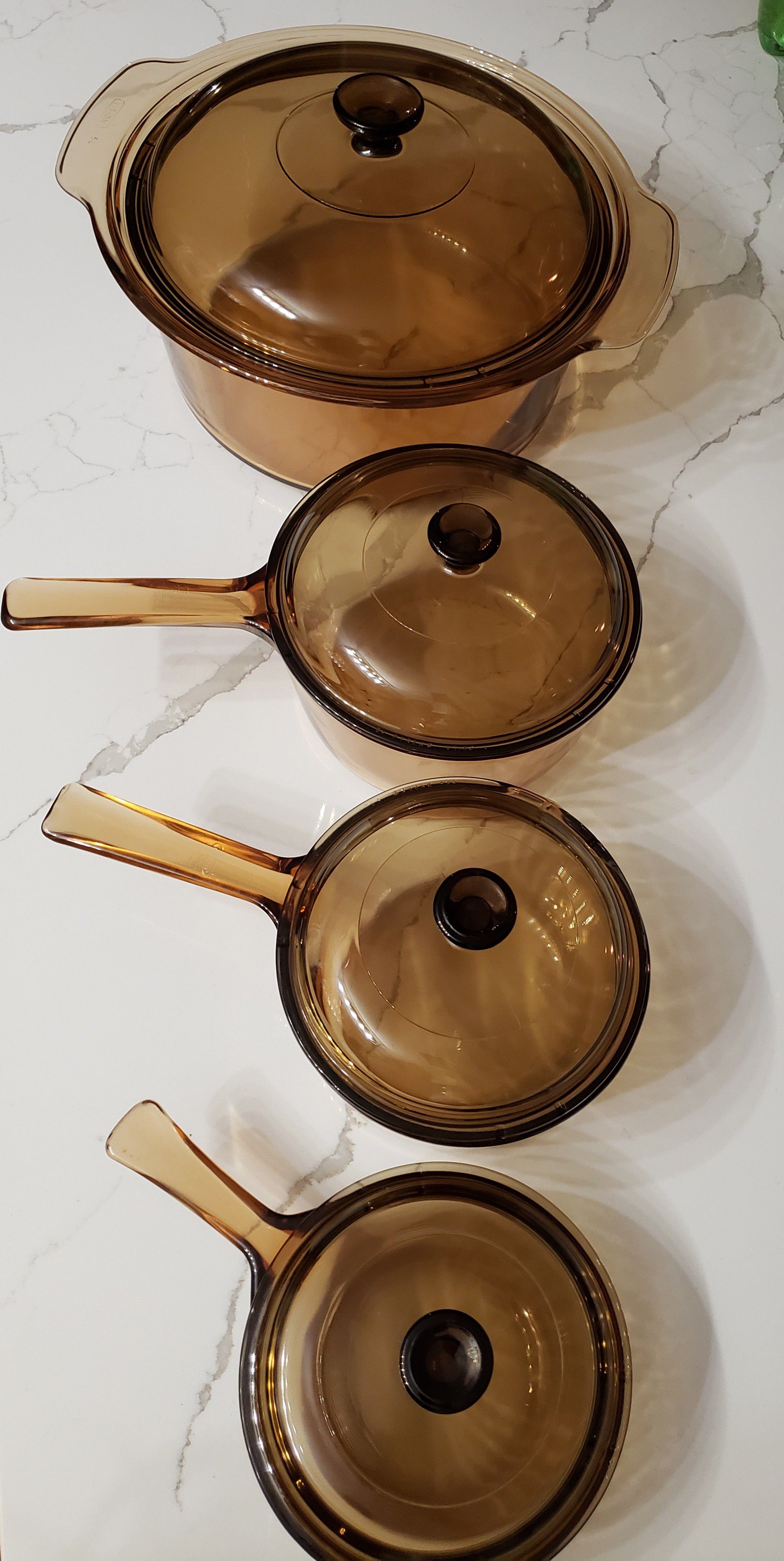 Vision Corning Pot and saucepans.