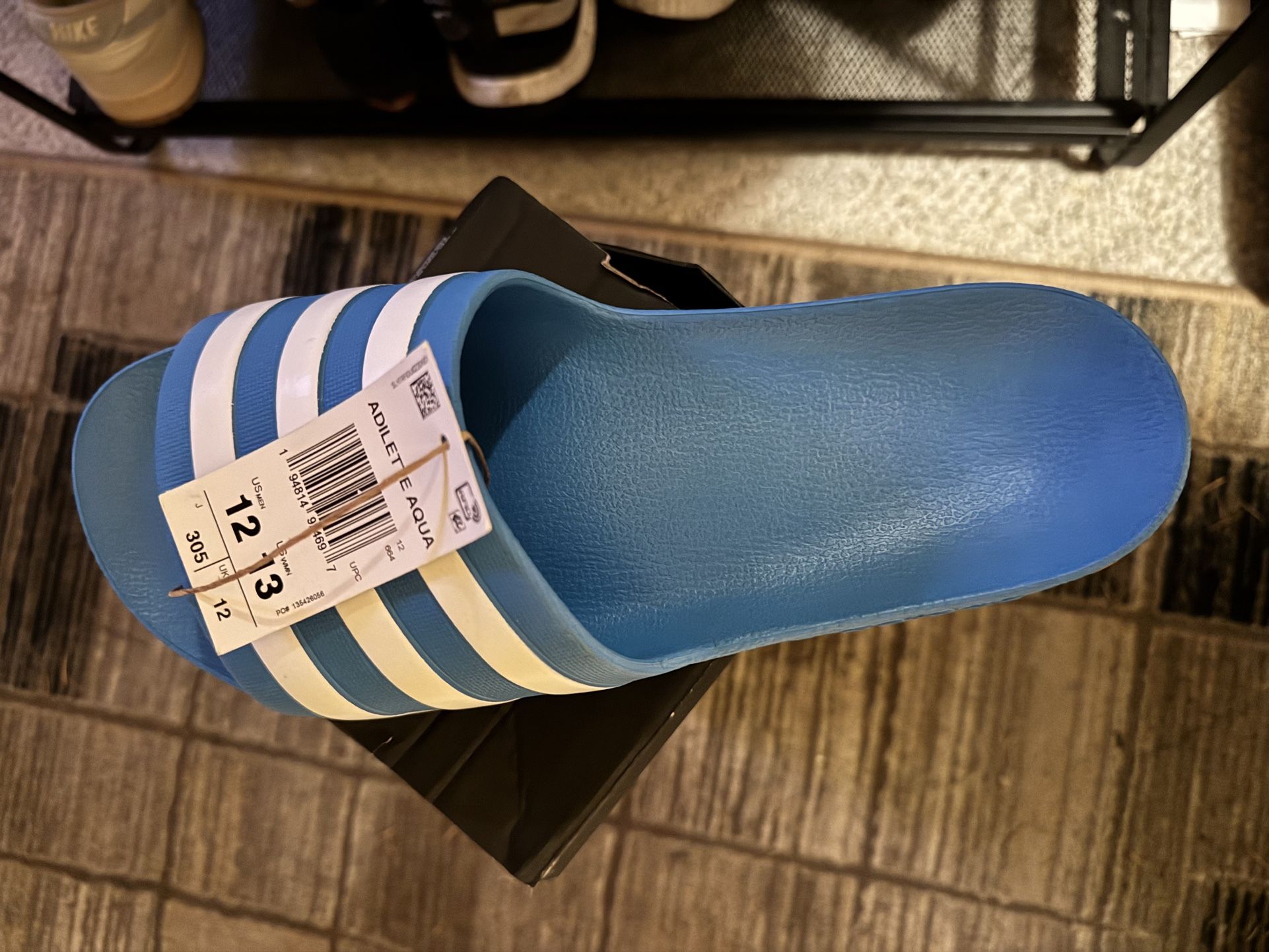 Adult Adilette Slip Ons Brand New Aqua Color Size 12 Adidas