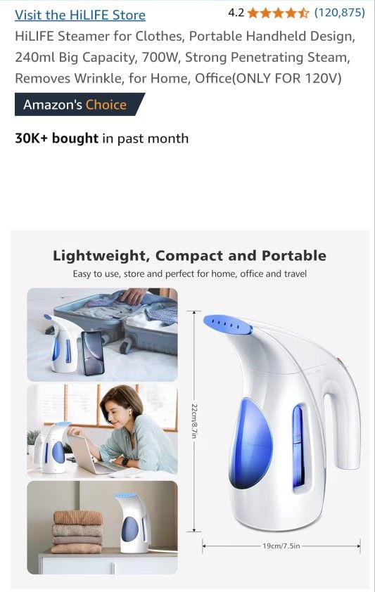 New HiLIFE Steamer for Clothes