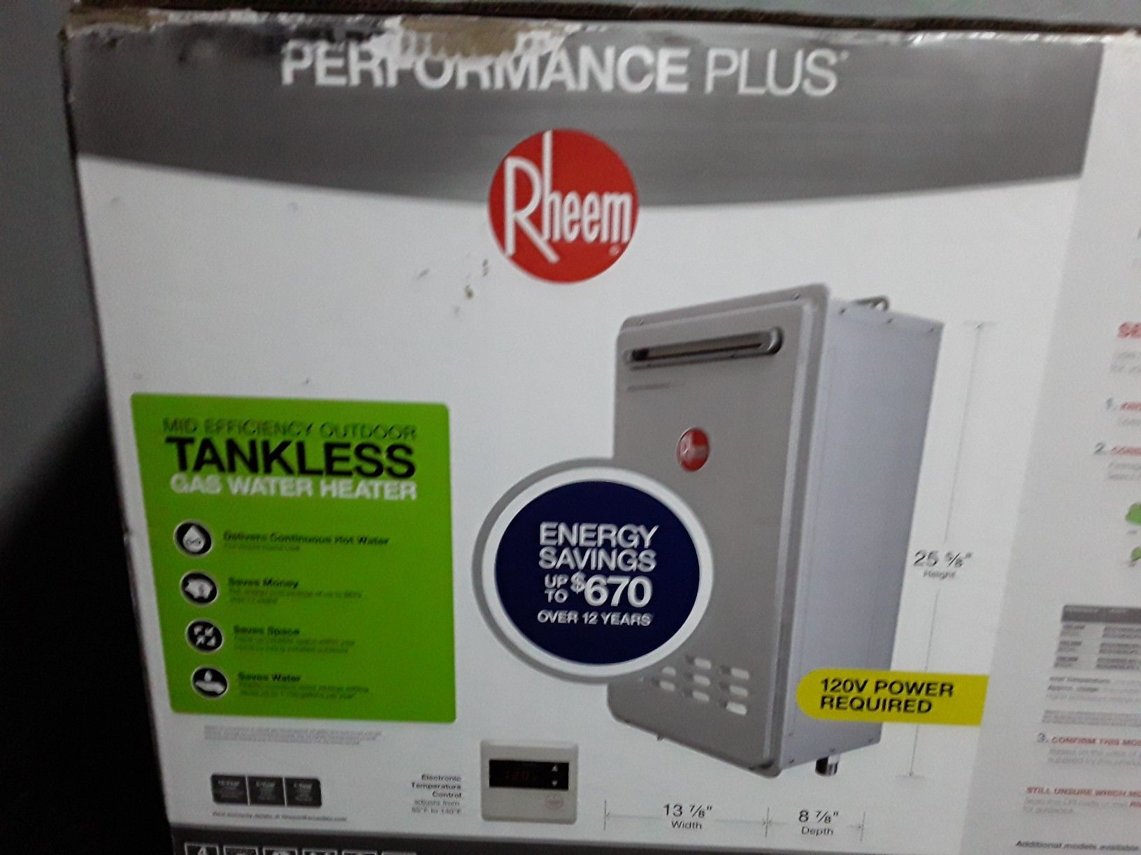 Rheem Performance Plus Tankless Gas Water Heater