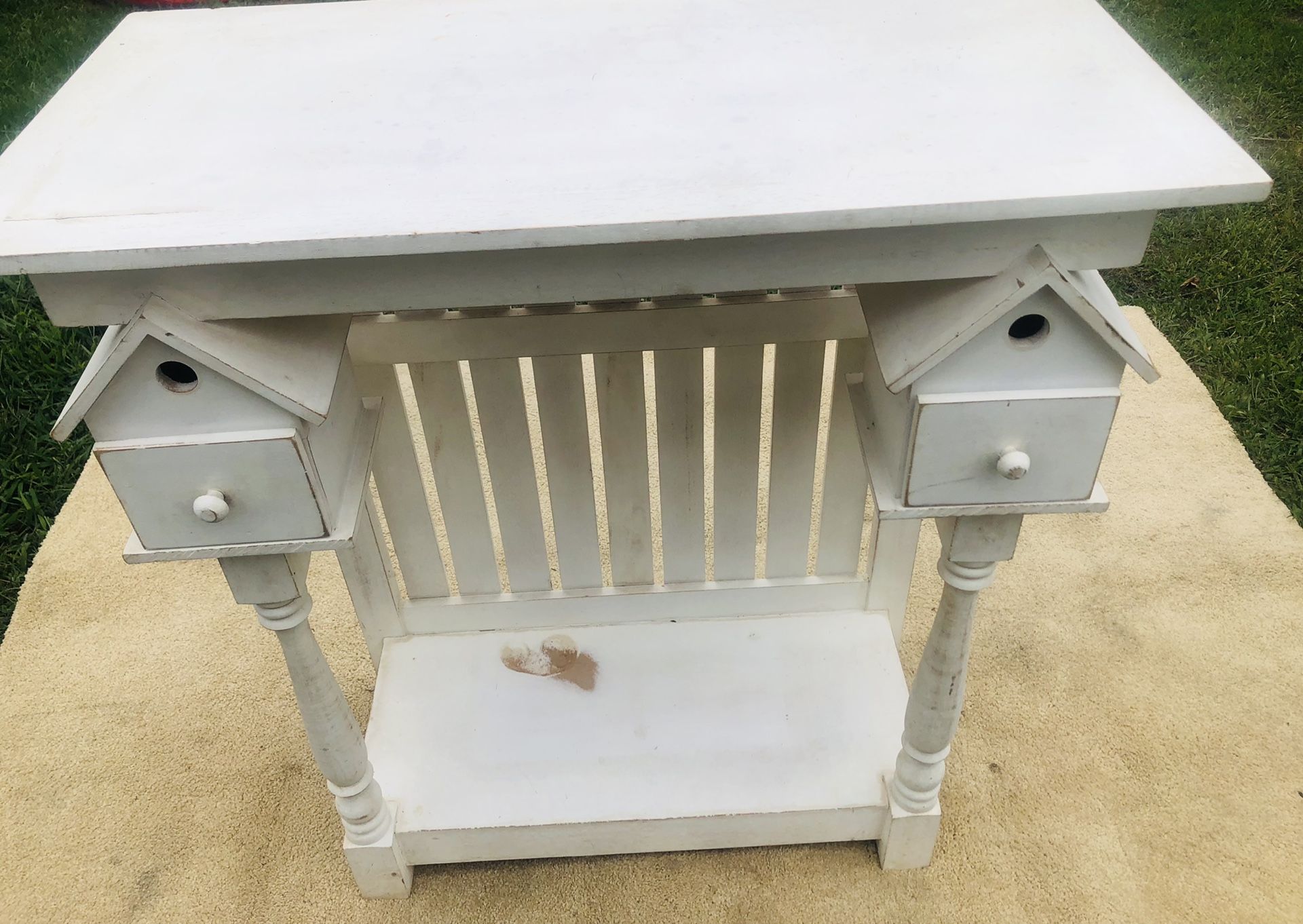 Bird House Table  Just Need Coat Of Paint  30  Wide 15 Deep  33 inches Tall 