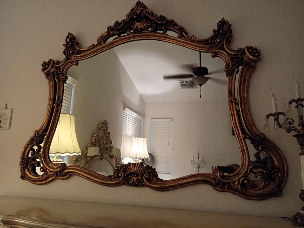 Elegant Huge 67x48 Vintage Designer Mirror. Beautiful, Stunning Rococo Style