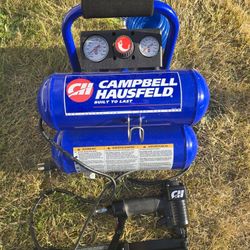 Campbell Hausfeld FP209599AV 2-Gallon Mini Twin-Stack Air Compressor with Brad Nailer / Stapler Kit
