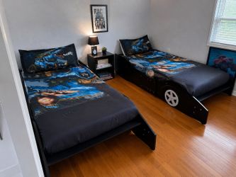 2 Twin Race Car Bed Frames – $175 for both– Pickup Today