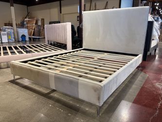 Modern Micro Suede Queen Size Bed Frame