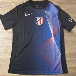 Nikes Atletico Madrid Men's Slim Fit Soccer Jersey Black Blue 