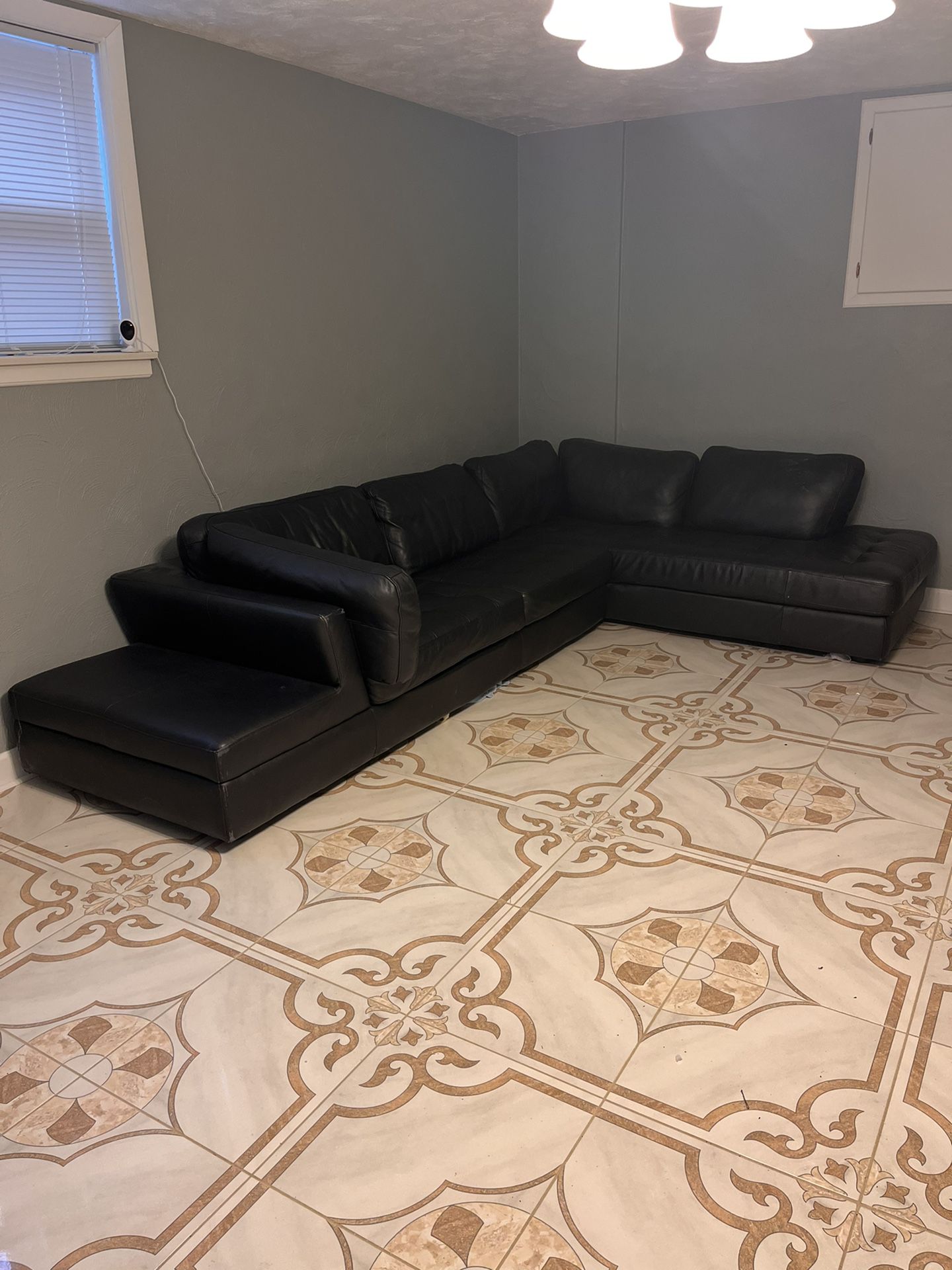 Italian Leather Sectional 