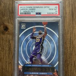2019 Panini Donruss Optic Lebron James t-minus 3, 2, 1 PSA 10