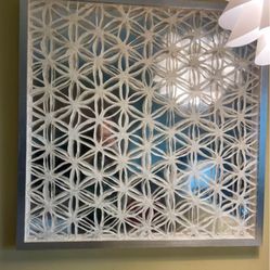 Crepe Geometric Mirrored Wall Art
