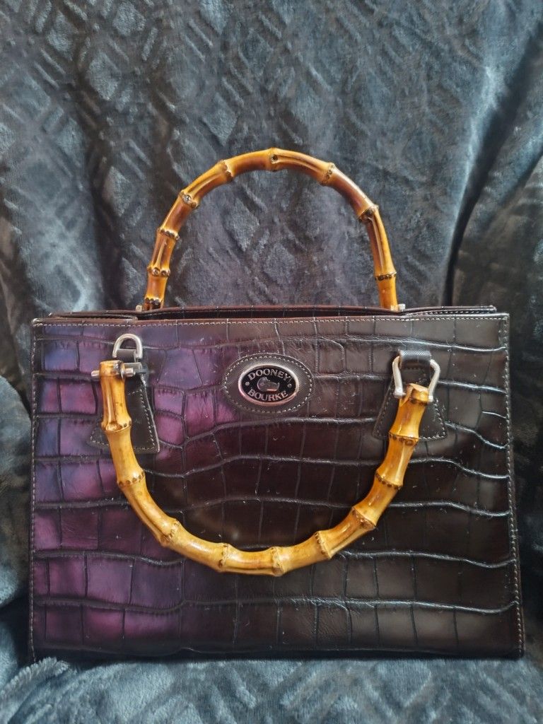 Dooney & Bourke Black Croc Leather Satchel