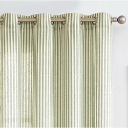 Striped Linen Curtains, 50"x 84", Available in 2 Sets $15 each