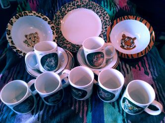 Wild Cat mugs, plates, bowls