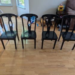 4 Real Wood Dining Chairs
