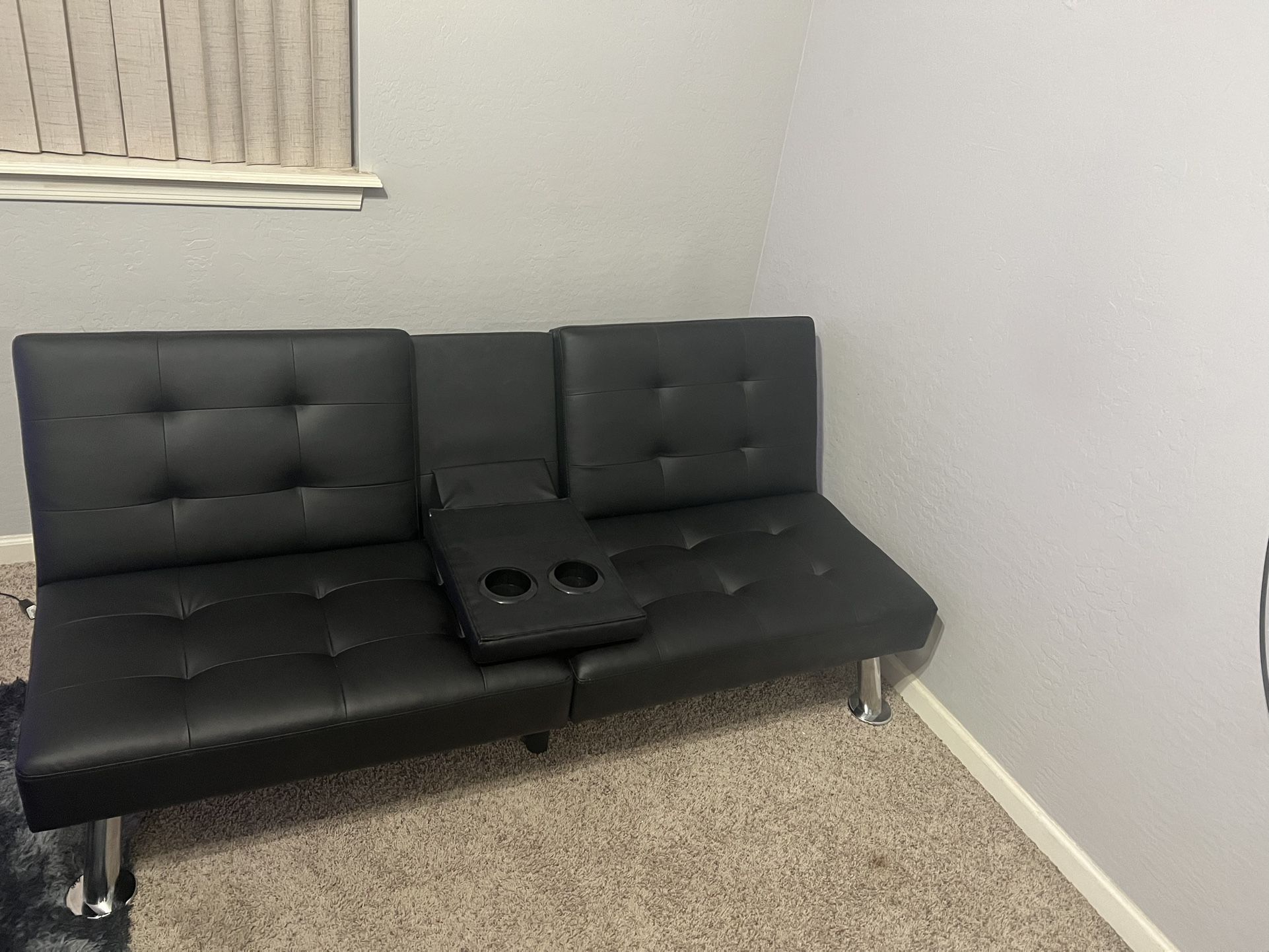 Black Adjustable Futon Sofa