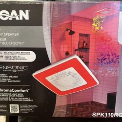 Broan 1.5-Sone 110-CFM White Decorative Lighted Bluetooth Compatibility Bathroom Fan