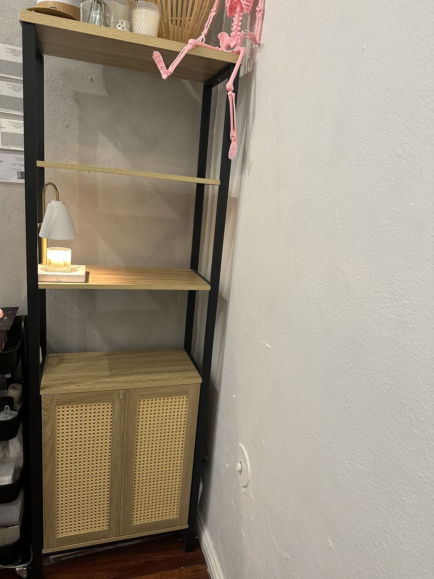 rattan shelf cabinet