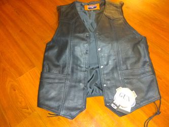 Leather biker vest