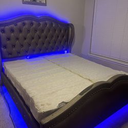 King Size Bed And 2 Box Springs 