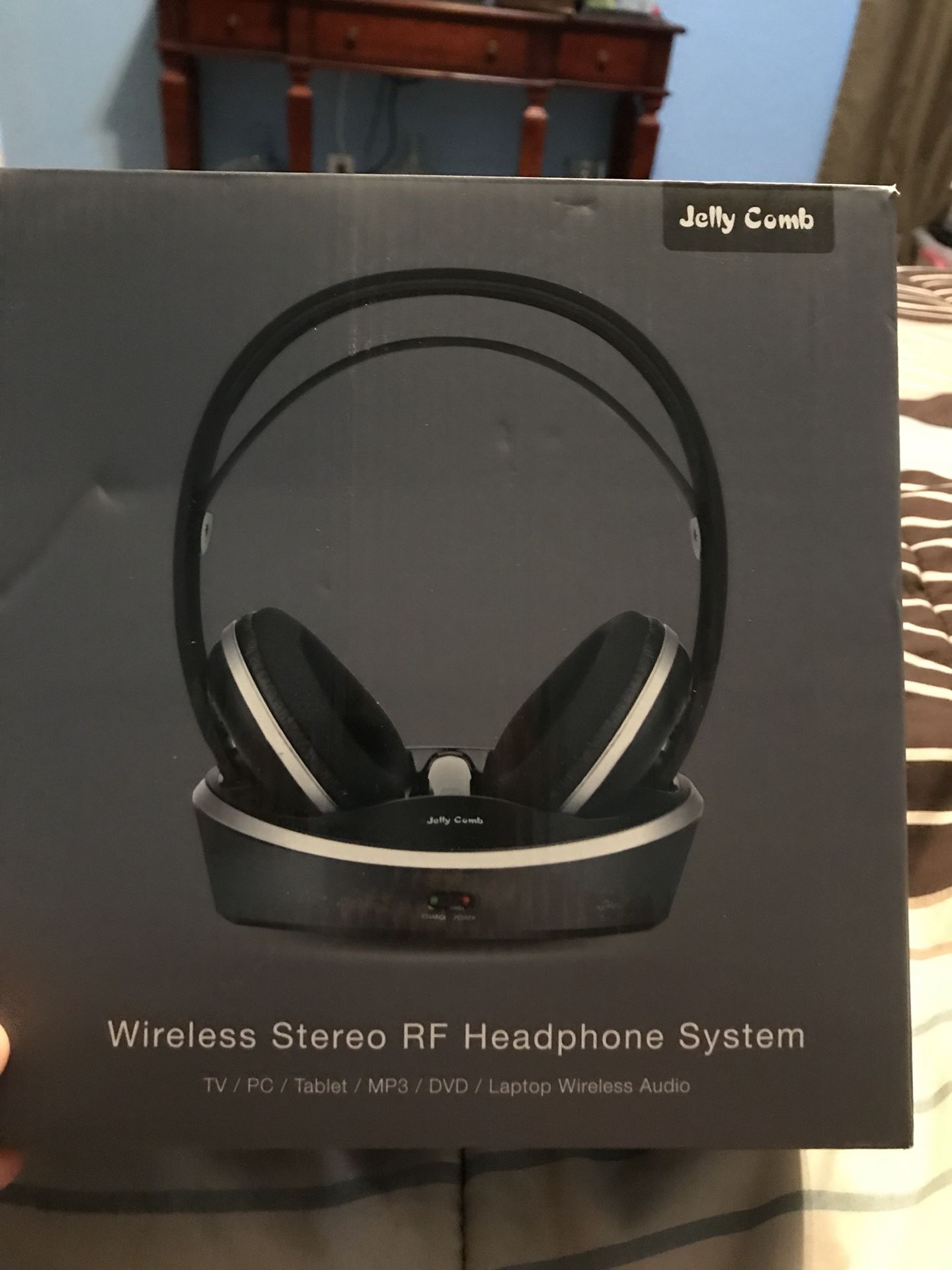 Wireless stereo rf headphones system