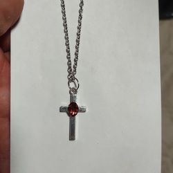 garnet cross necklace 