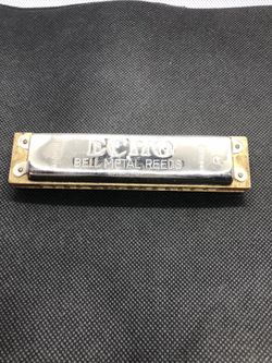 Vintage German Harmonica M Hohner Echo Bell Metal Reed  1930's