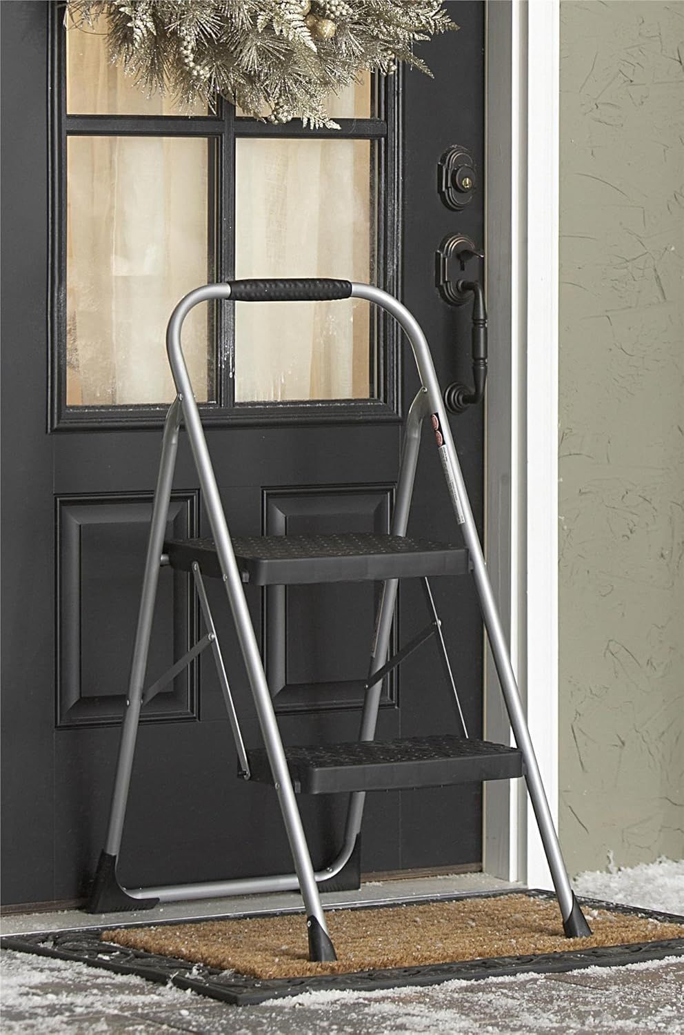 4 PACK 2-Step Big Step, Steel Step Stool, Gray