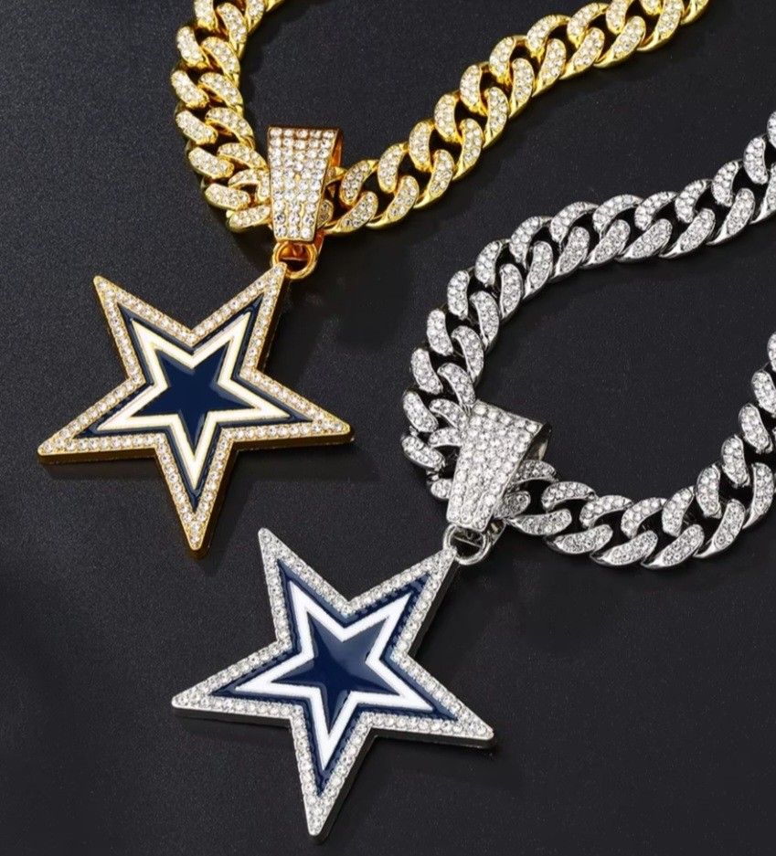 Dallas Cowboys Iced Chain Necklace 20 Or 24" See All Pix Sold Separately SHIPPING AVAILABLE 