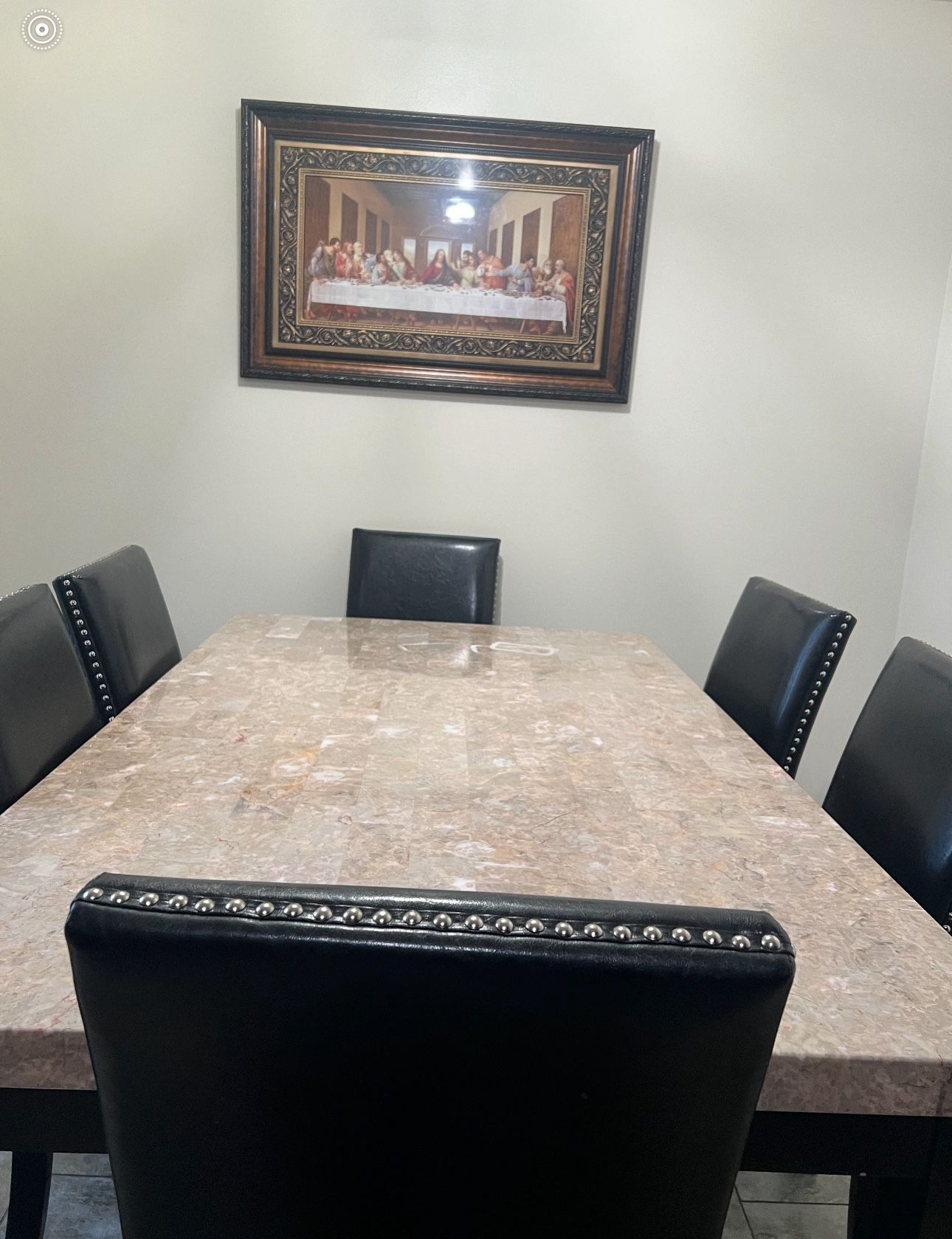 Marble table 6 chairs included black