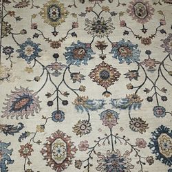 Crystal Print Cullen Traditional Oriental Cream Multi Washable Indoor Area Rug, 5x7
