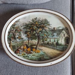 Vintage Currier And Ives Tin