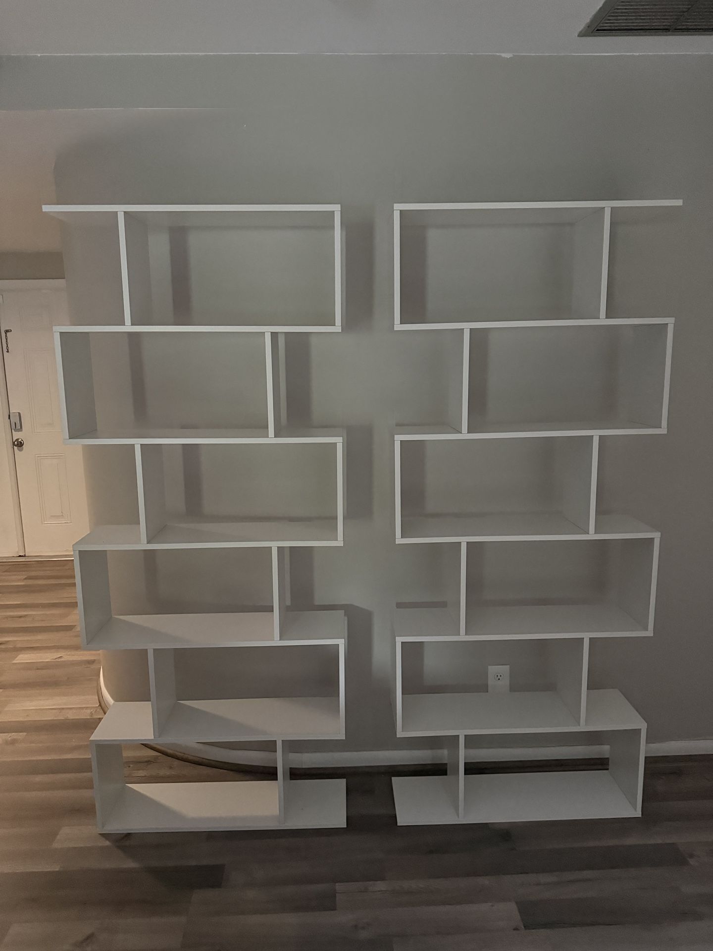 2 White Bookshelves 
