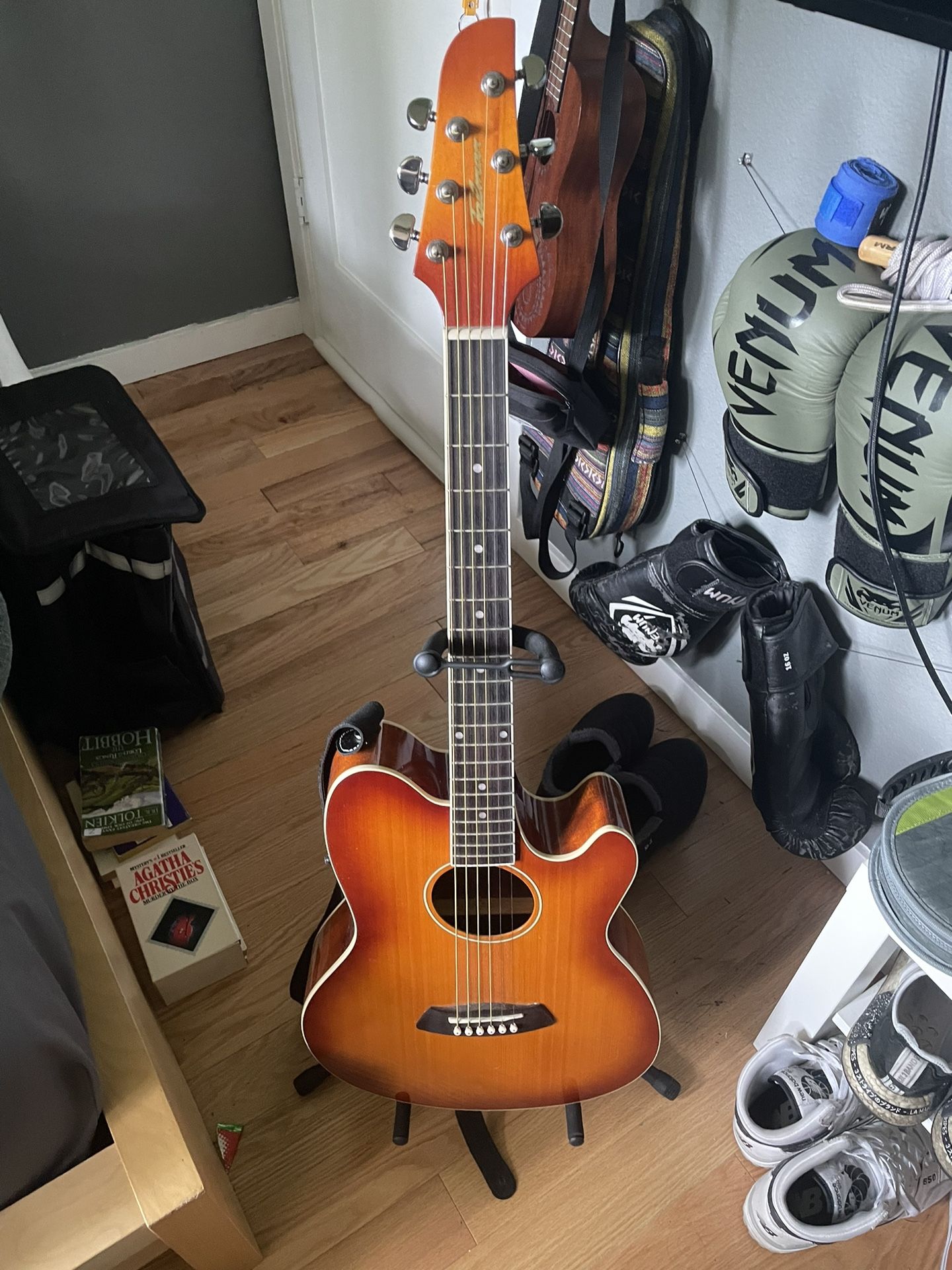 Ibanez Acoustic Electric Guitar With Stand