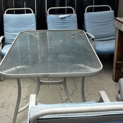 FREE Rectangular Outdoor Table W/ 4 Chairs 