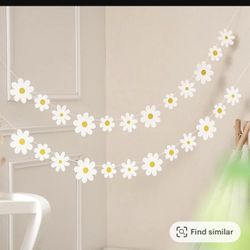 Daisy Banner Cute Out Flowers 