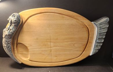 The Cellar Macy's Turkey Carving Charcuterie Board Wood Metal 24" Thanksgiving Cutting Tray Platter Holiday