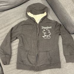 Disney Parks Size S Disneyland 55 Years Sherpa Lined Zip Up Hooded Jacket Mickey